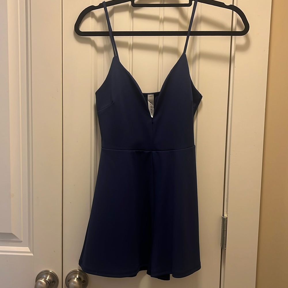 Blue Blush low-cut romper